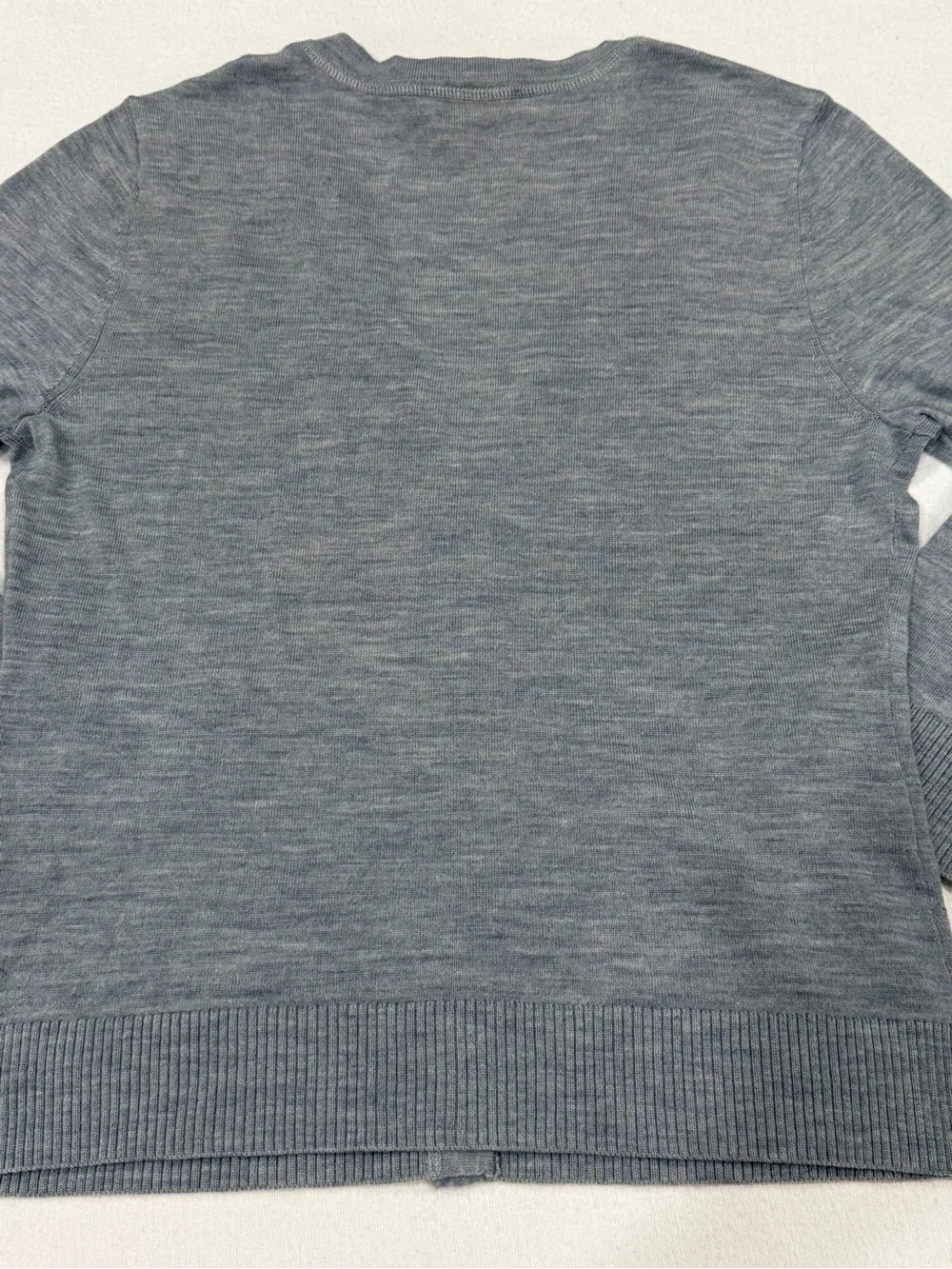 Tory Burch Merino Wool Cardigan Gray Quiet Luxury Preppy Old Money Women's M